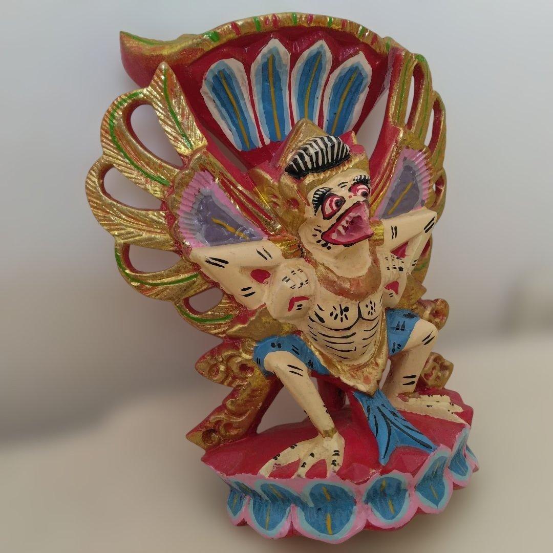 木彫り　ガルーダ　置物　魔除け