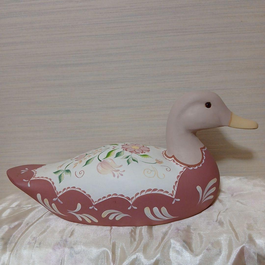 トールペイント　アヒル木製　オブジェ　置物