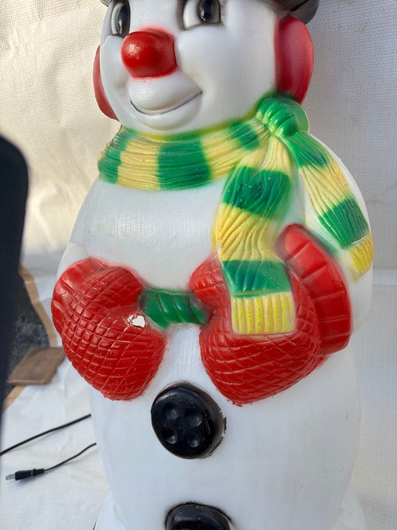 アンティークなクリスマス　ライト　スノーマンブローモールド製　雪だるま70cm
