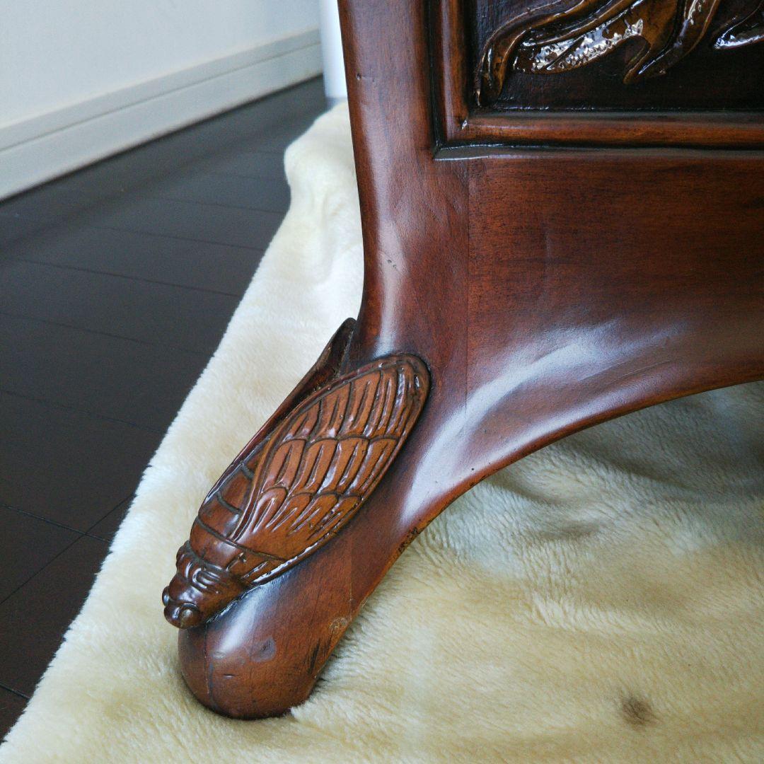 アンティーク コンソール 飾り棚 木製ステンドグラス サイドテーブル