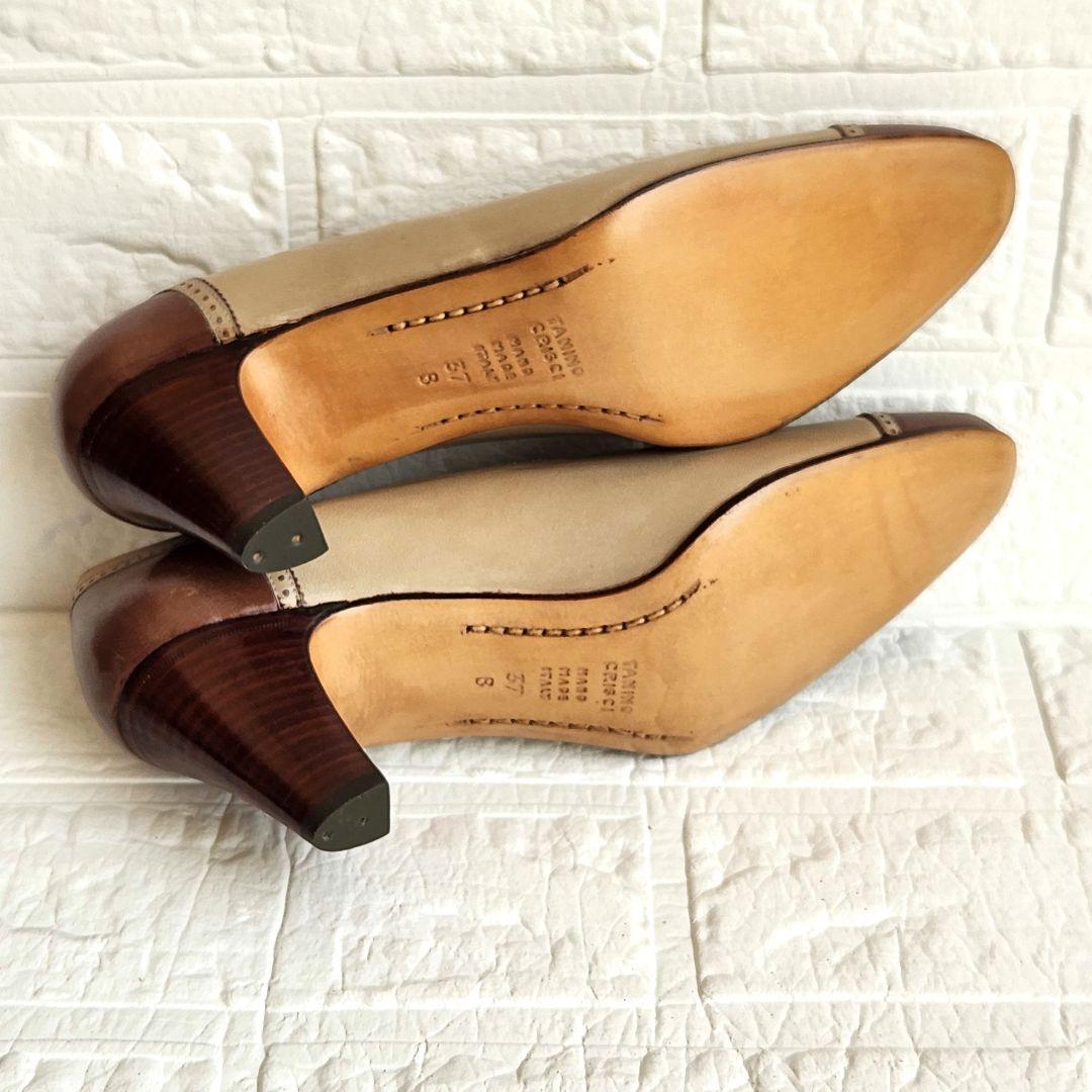 ✨極美品✨タニノクリスチー バイカラーパンプス　37B　ITALY