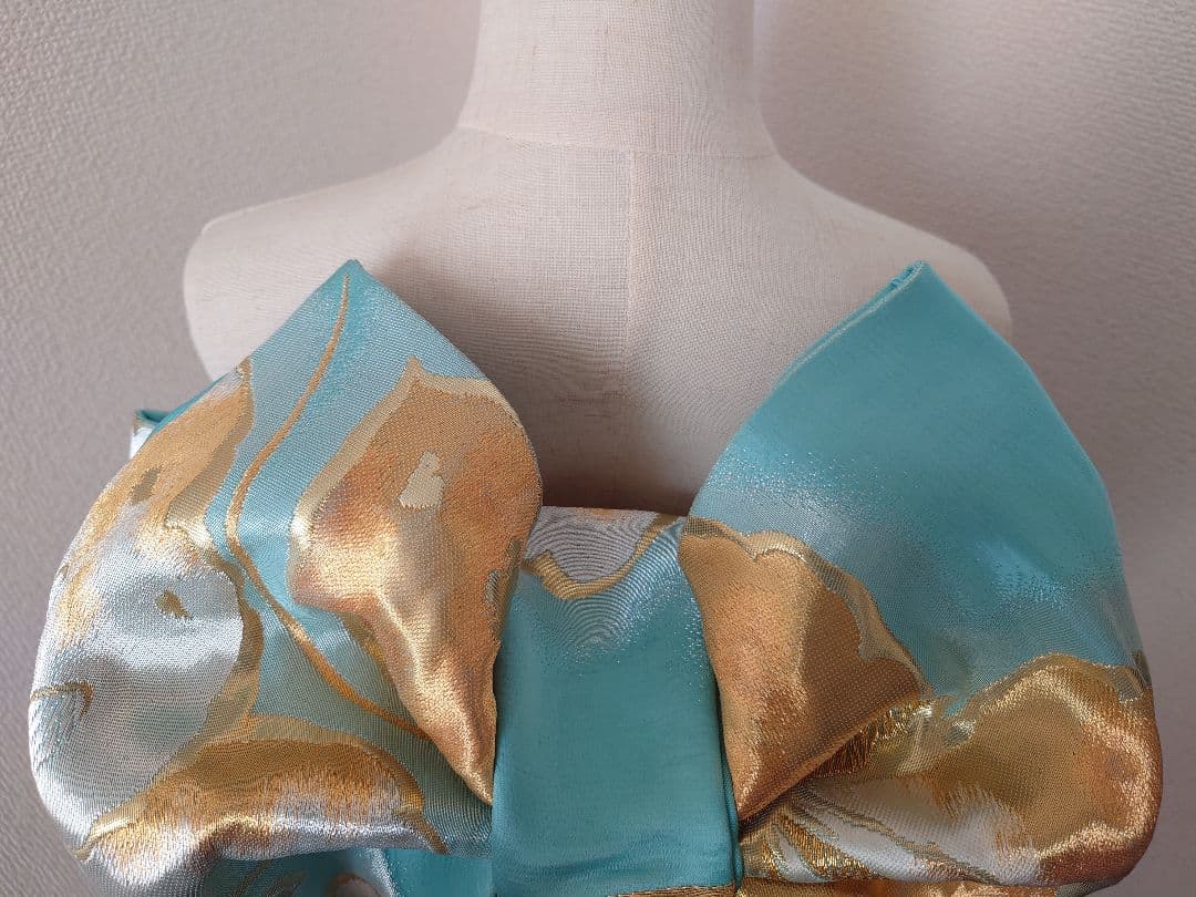 七五三　ハーフ成人式　ジュニア帯　大人用正絹袋帯からの作り帯　1点物　蝶柄