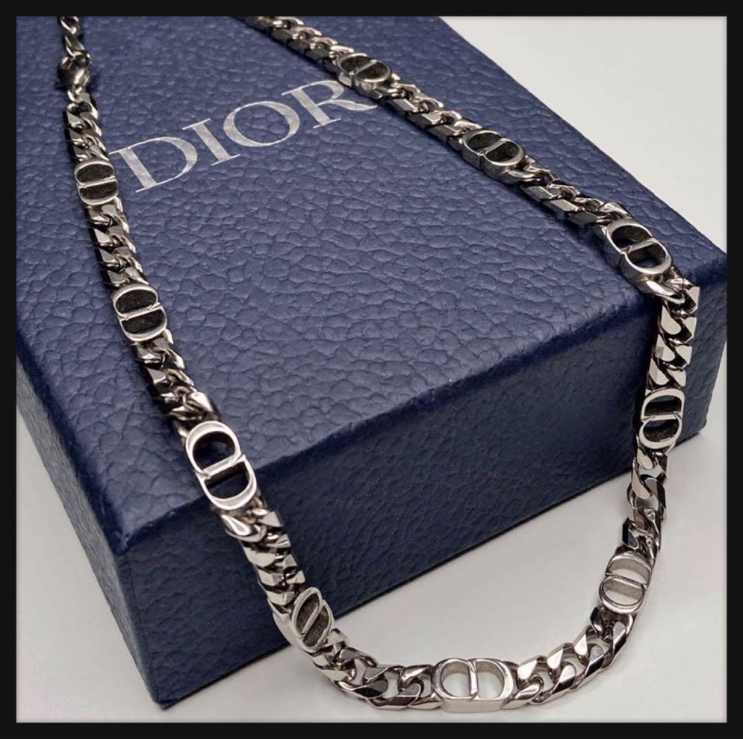 【美品】 ディオール Dior シルバー ネックレス 喜平 アイコン CD