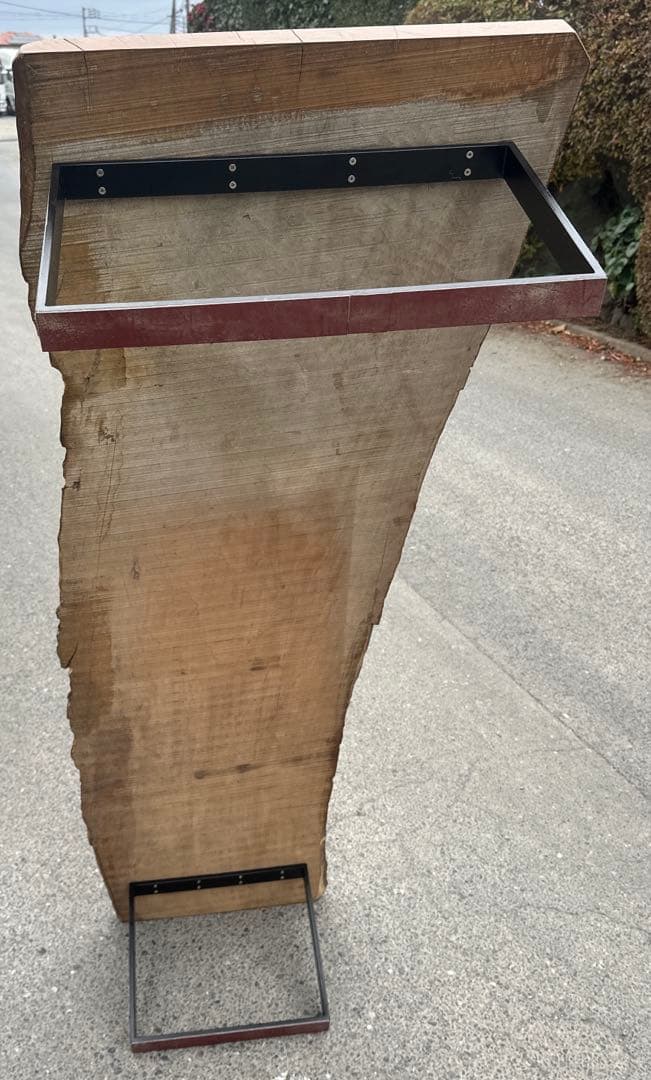 一枚板　テーブル　無垢　アイアン脚　ベンチ　ローテーブル　耳付き　座卓　山小屋