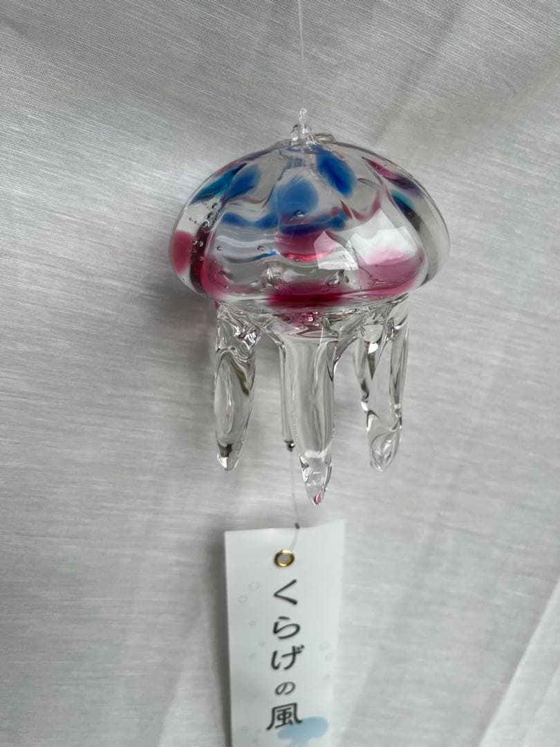 【新品】タクグラス TAKU GLASS 弥彦クラフト　クラゲ風鈴ブルー・ピンク