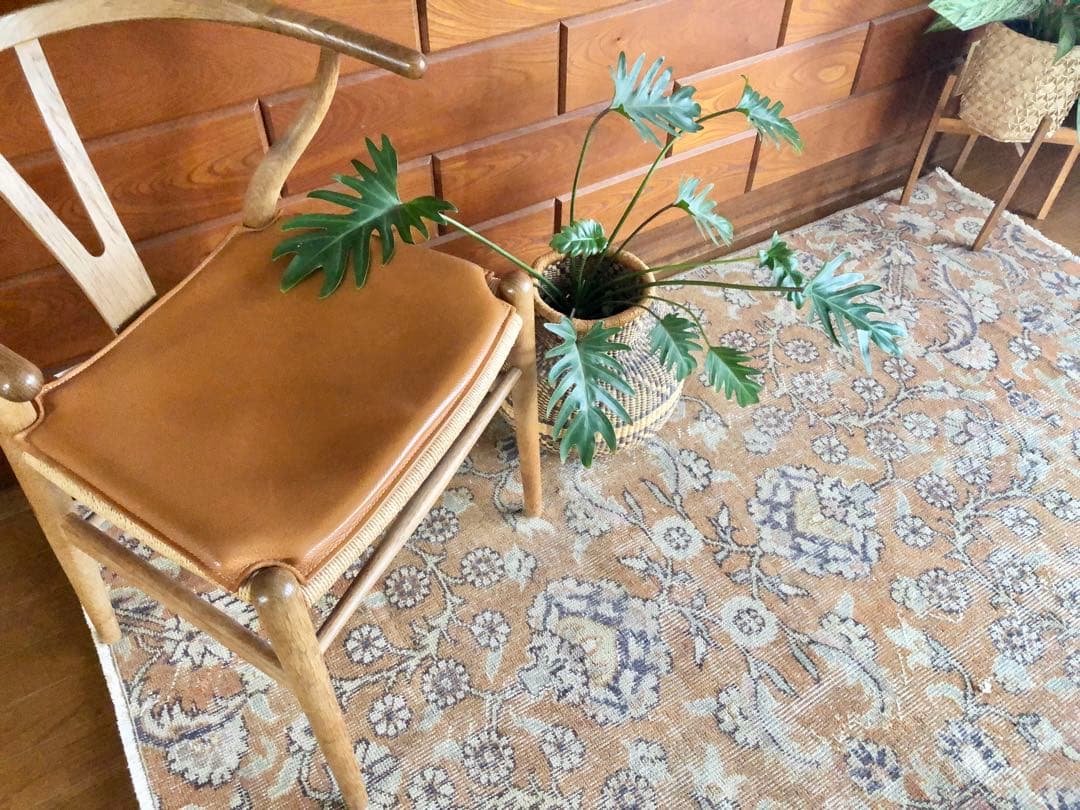 ✴︎1960年代 ヴィンテージ・トルコラグ✴︎アンバー/プラム/フローラル