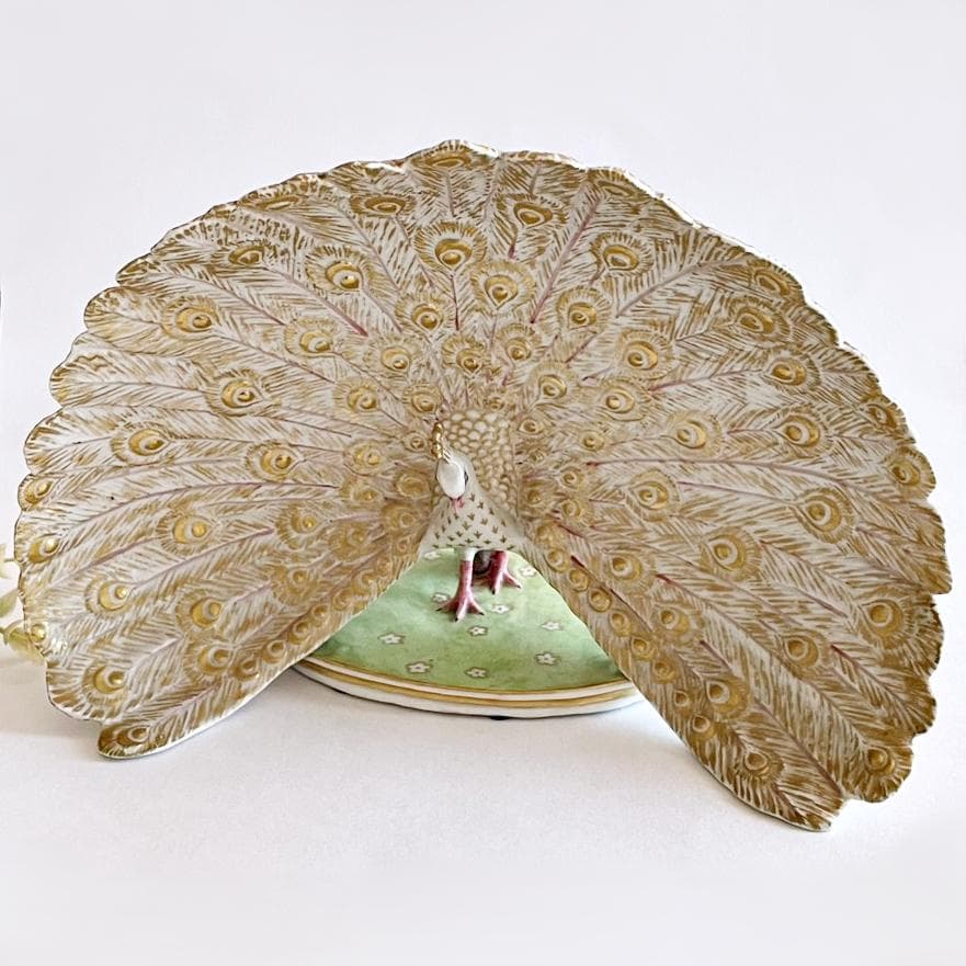 超希少 ニュンフェンブルグ ドイツ 孔雀 クジャク ゴールド フィギュリン