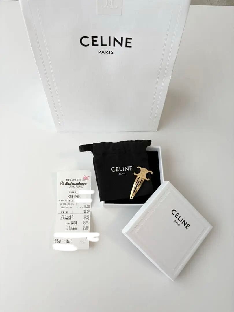 【新品】CELINE スナップ ヘアクリップ ゴールド１つ＋ミニ香水＋ミニリップ