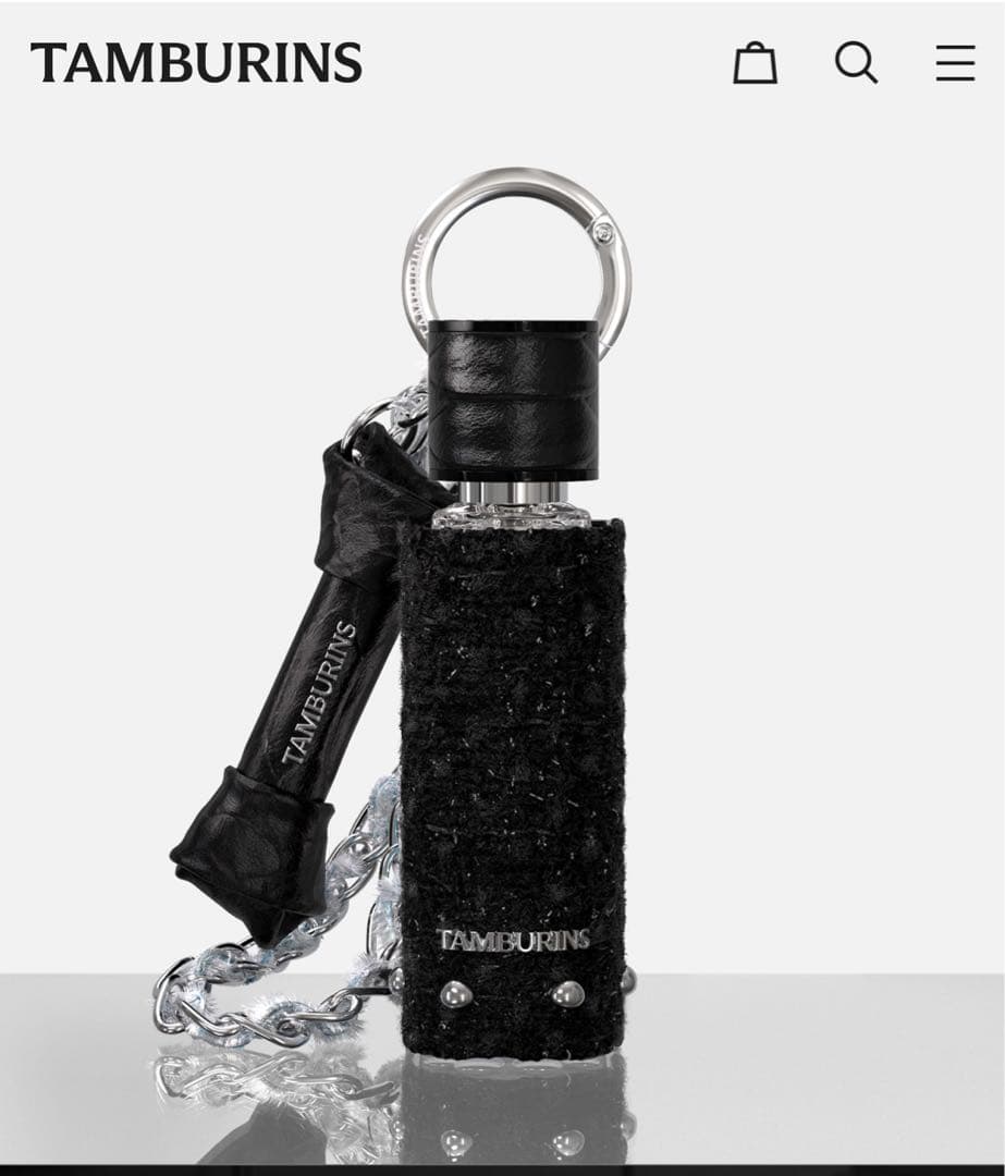 TAMBURINS チェーン付きキーホルダー 黒