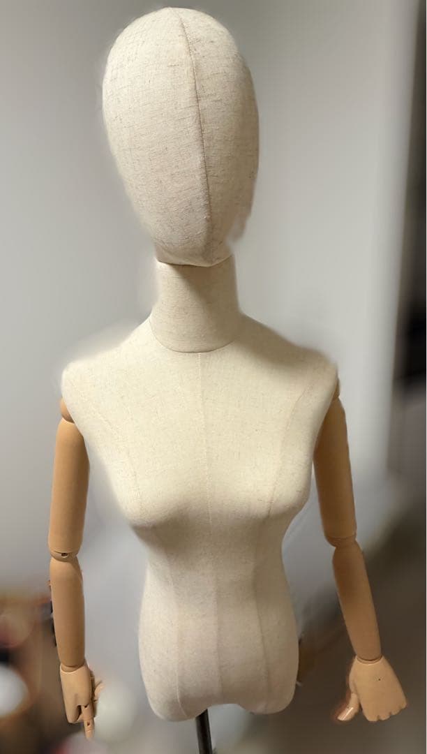 女性用布製マネキン 可動式腕付き