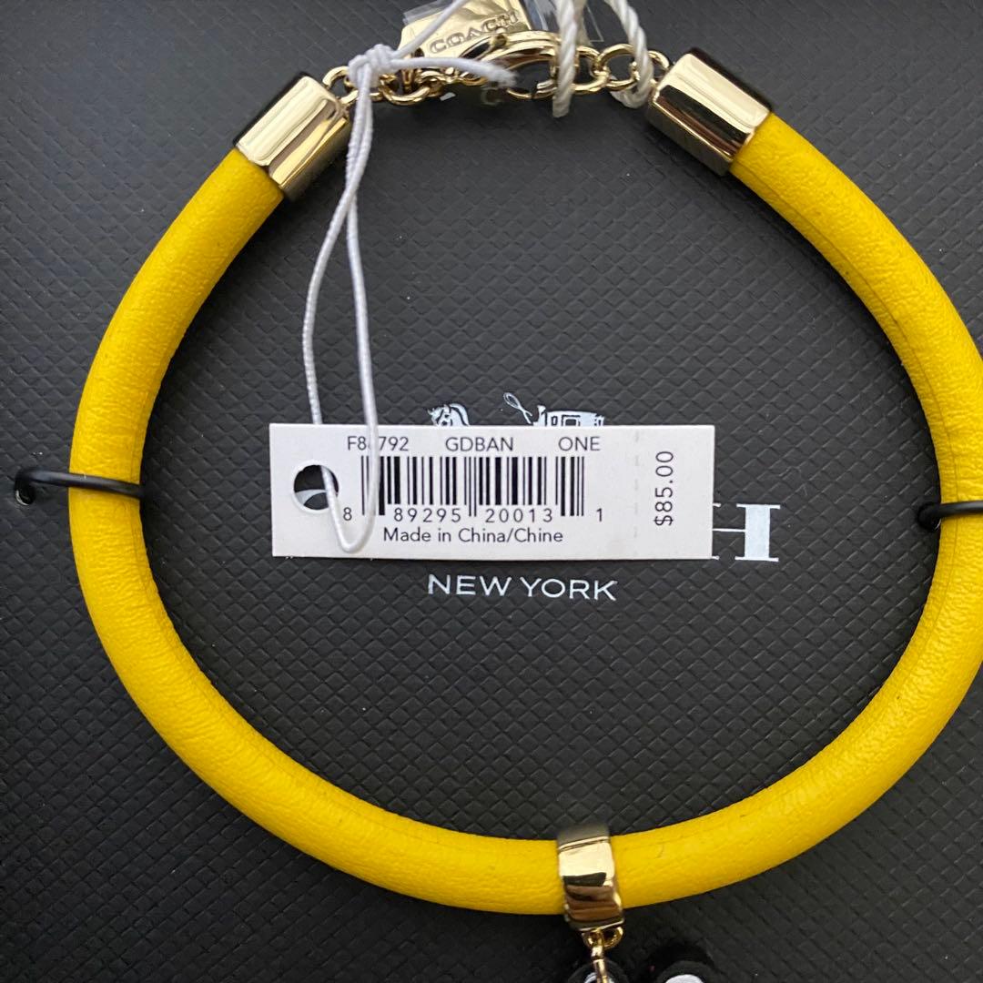 【限定コラボ】訳あり新品 COACH×DISNEY レザーブレスレット 箱付