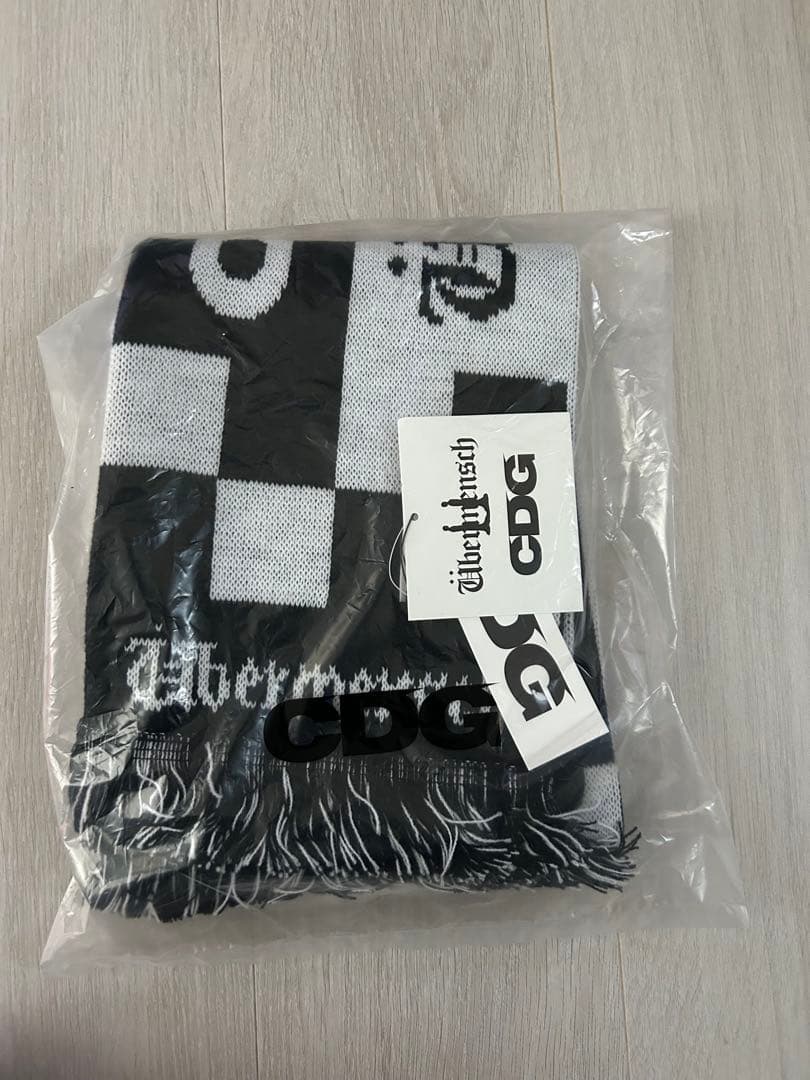 CDG x G-DRAGONチェック柄マフラー ブラック/ホワイト