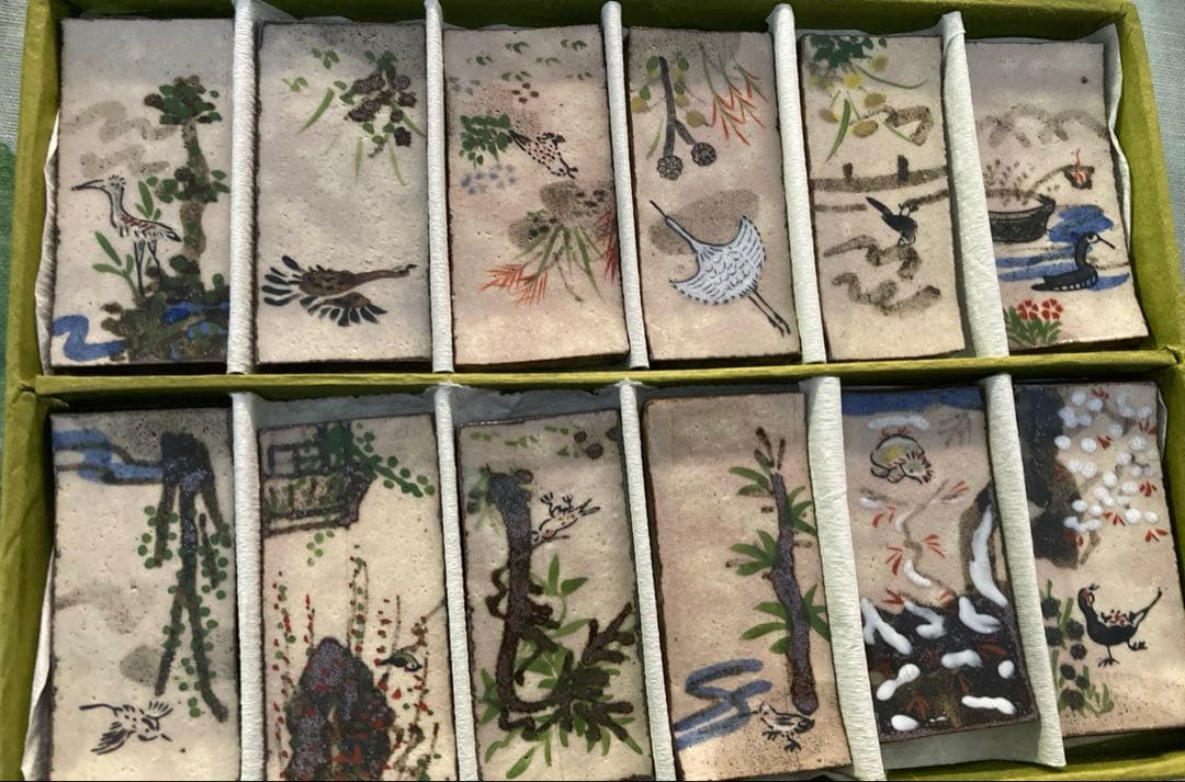 京焼　清水焼　花鳥乾山十二月　箸置揃