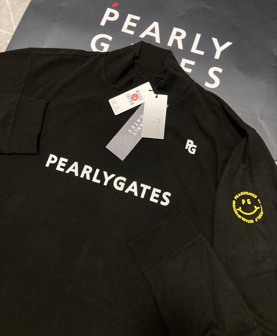 新品 パーリーゲイツ ラグウォームプレミア ハイネックカットソー(5)L/濃紺