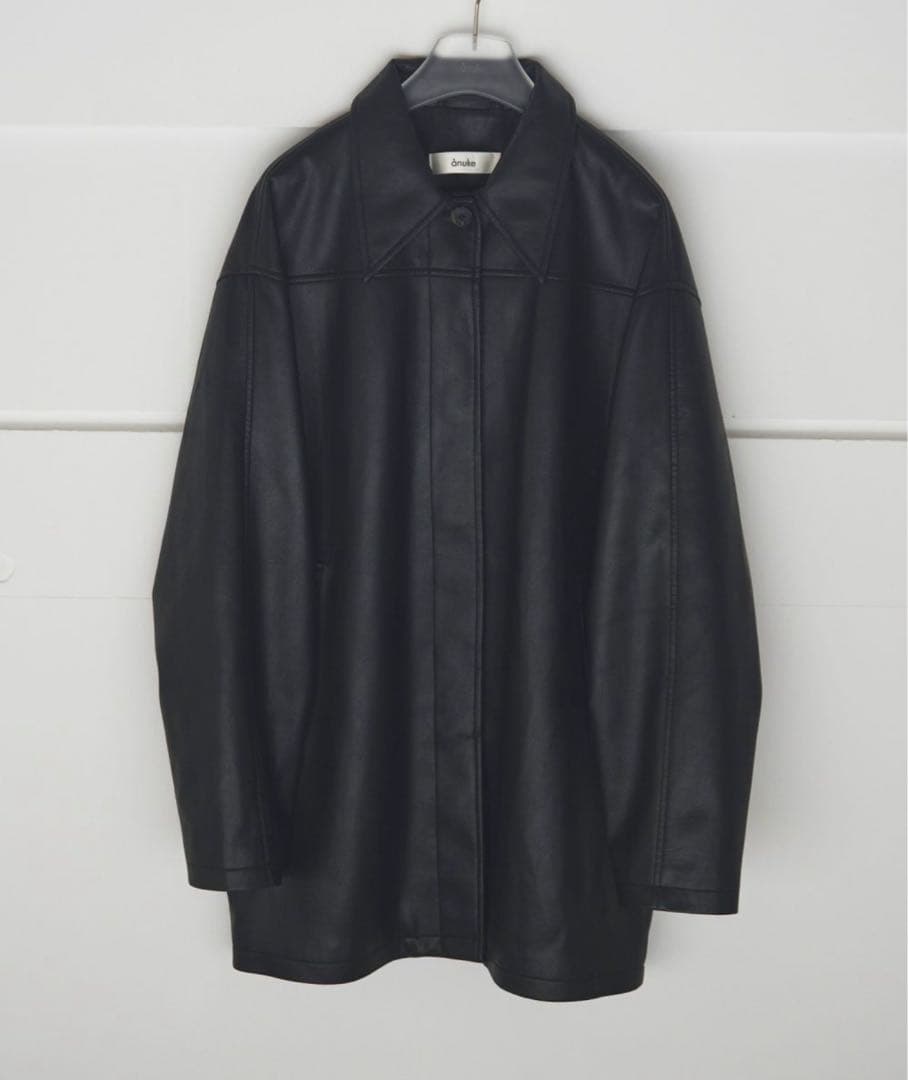 アンヌーク 38 黒 Ecoleather Over Jacket