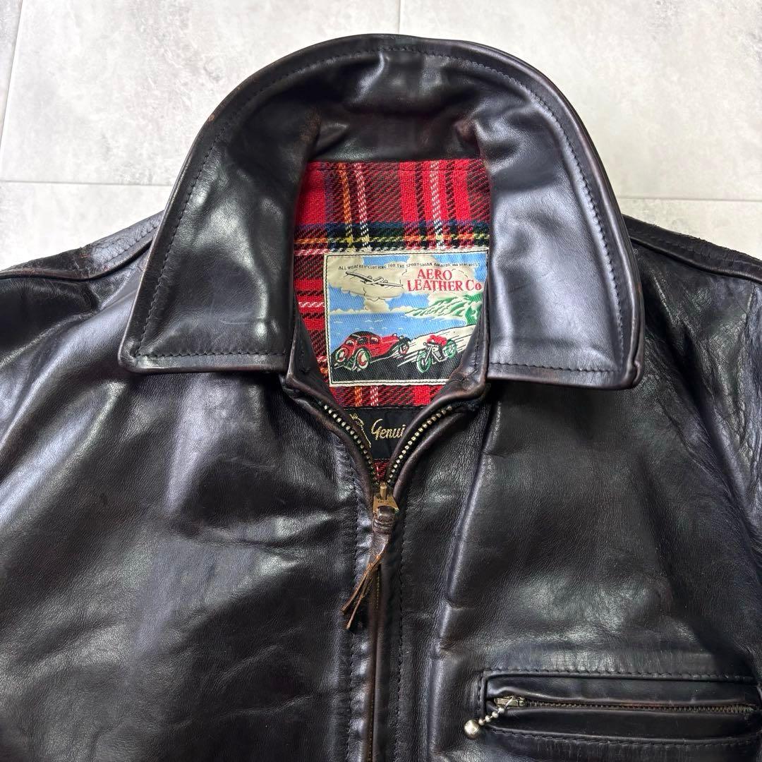 【超希少】エアロレザー ハイウェイマン レザージャケット ホースハイド 茶芯