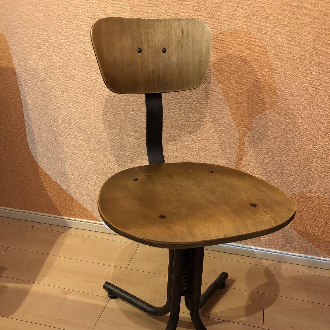 アンティーク 木製 回転＆昇降(高さ調節) ケイパー2 チェア(椅子)カフェ