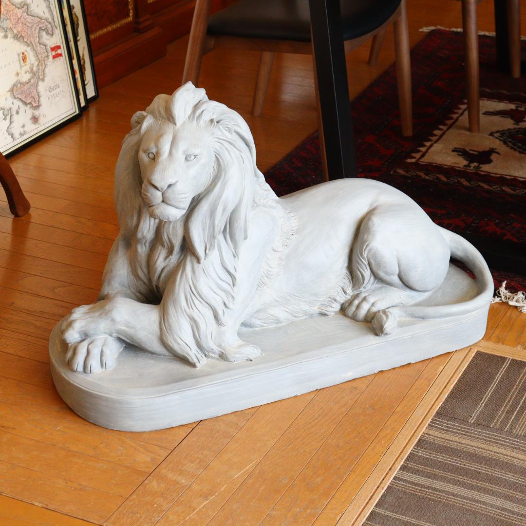 ライオン オブジェ 置物 ストーン 風水 金運 縁起物