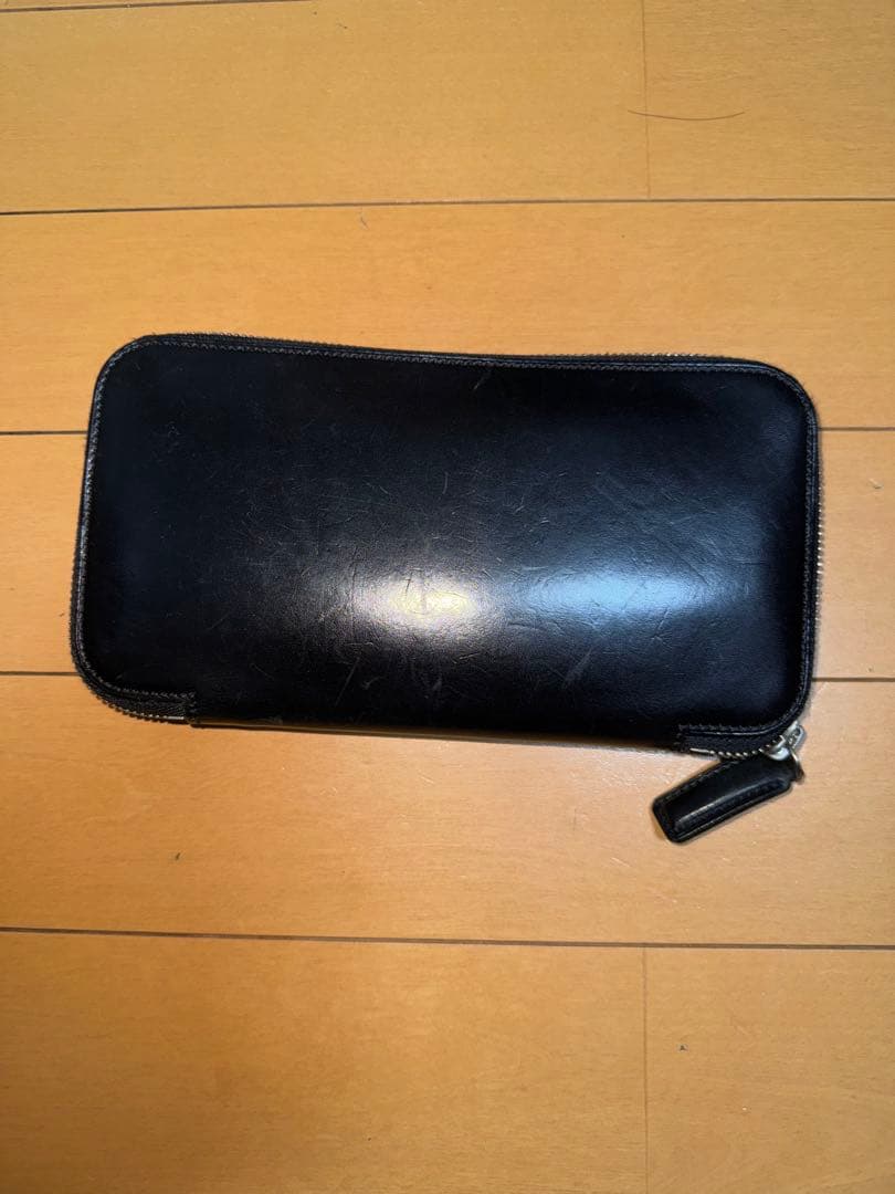 万双 ブライドルレザー ラウンドファスナー