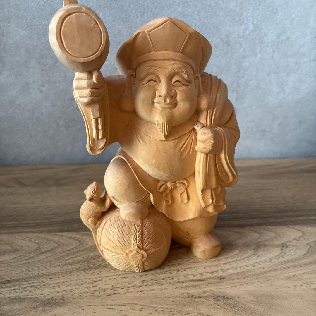 大黒天　木彫り　約15cm