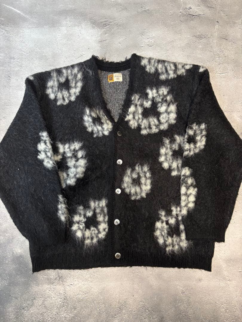 セントマイケル 　フラワーデザインモヘアカーディガン