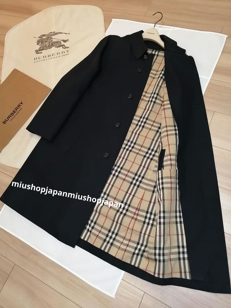 本物上質●L　BURBERRY　LONDON　ステンカラーコート　ライナー　黒