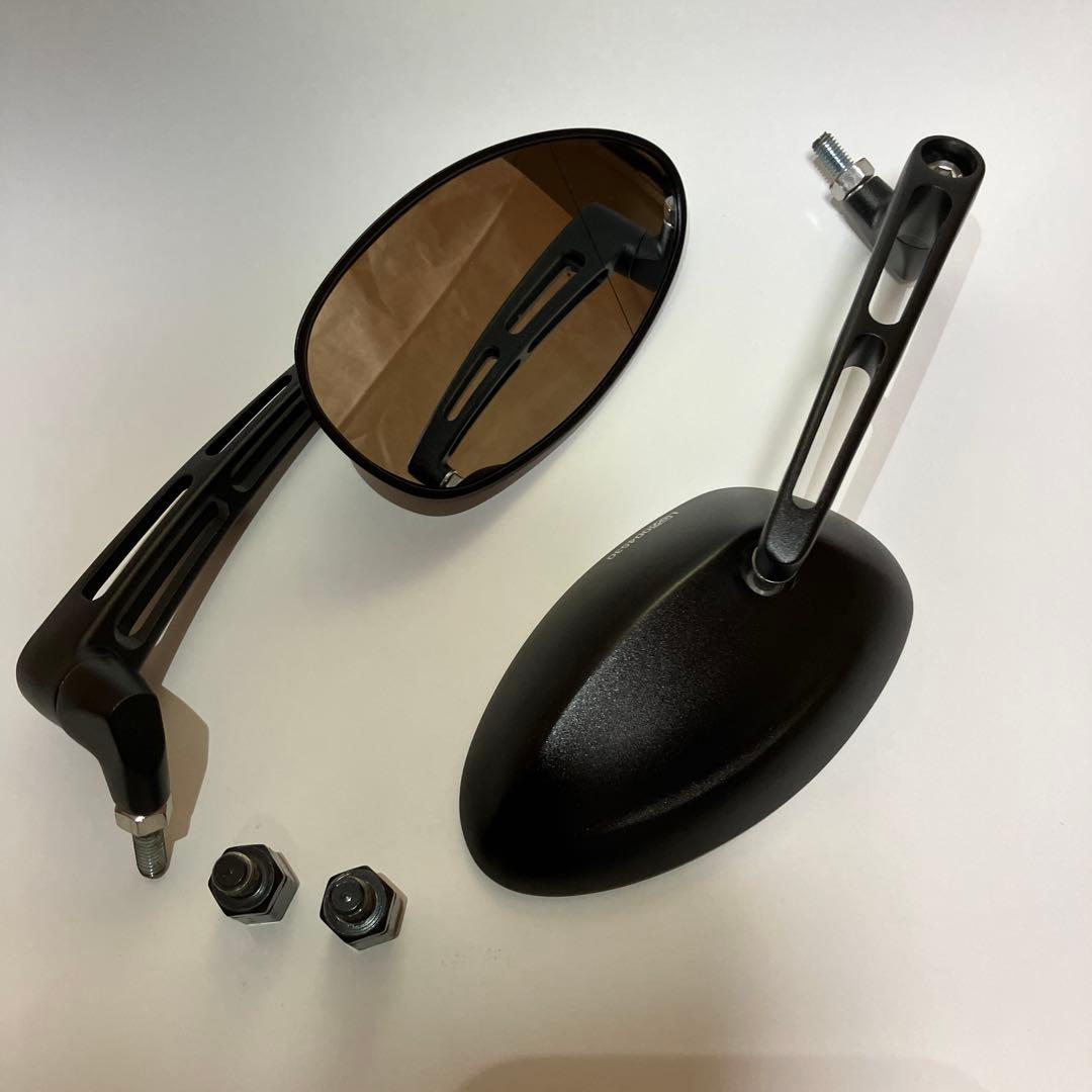 KiWAV バイクミラー オーバル 黒 M10 アルミ製