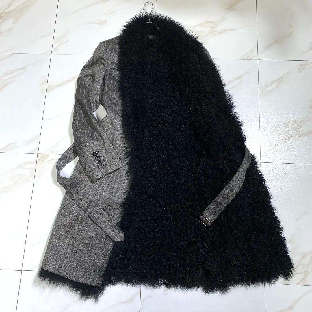 希少⭐︎POLITELY ヘリンボーン ラムファー ミリタリートレンチコート 比翼