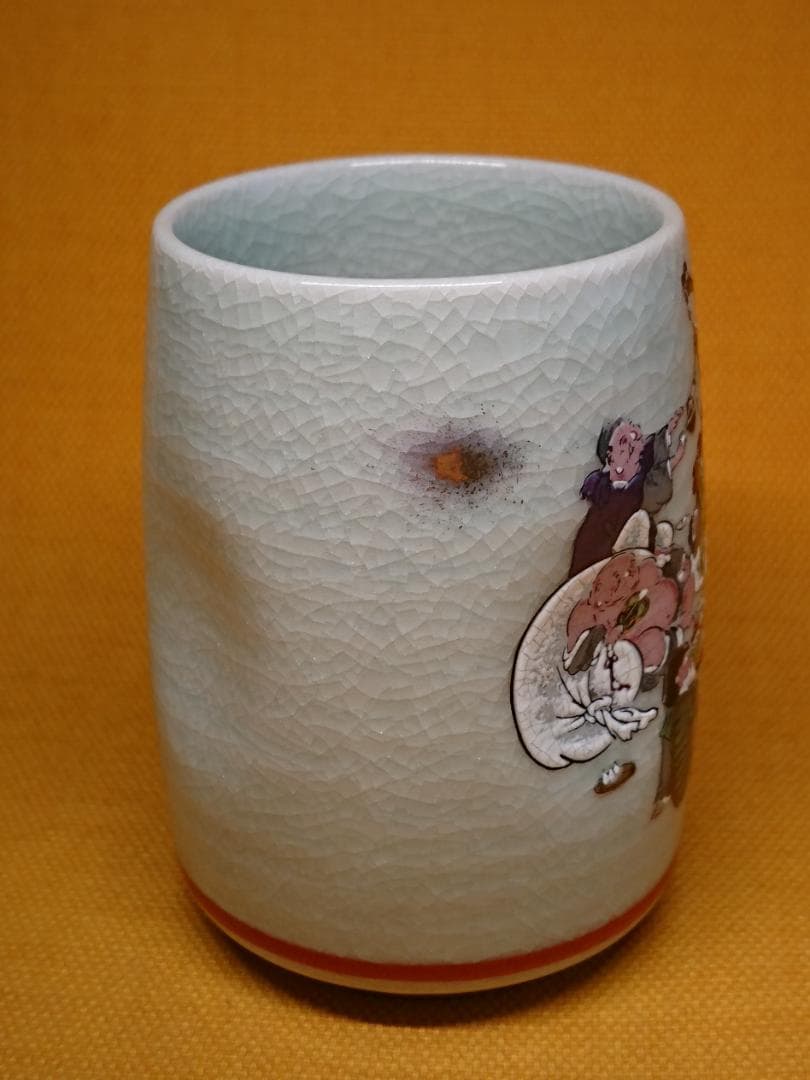 【美品】七福神　九谷　湯呑　カップ　置物　インテリア　工芸品　美術品　A1371