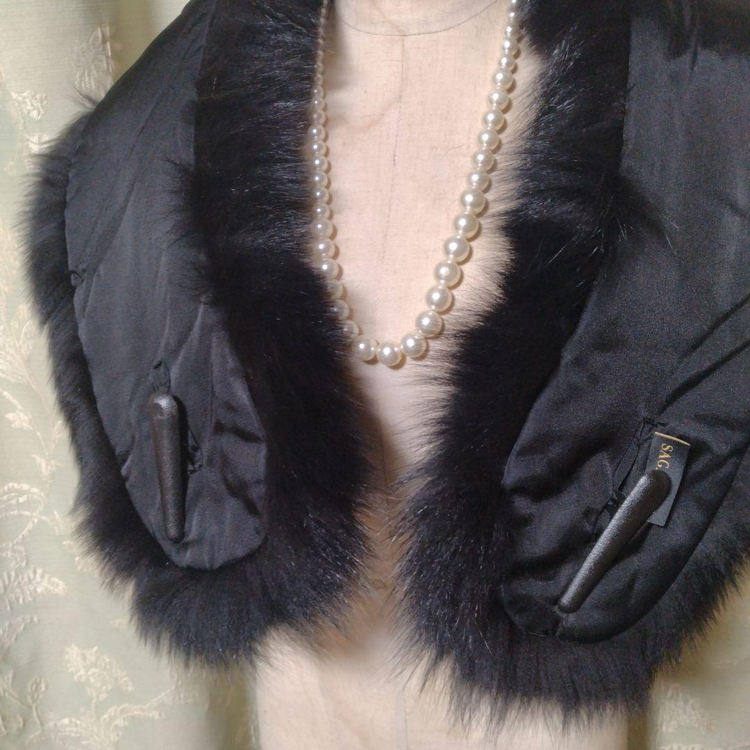 新品同様✩サガフォックス✩ブラック✩ファーマフラー✩ファーショール✩ふかふか