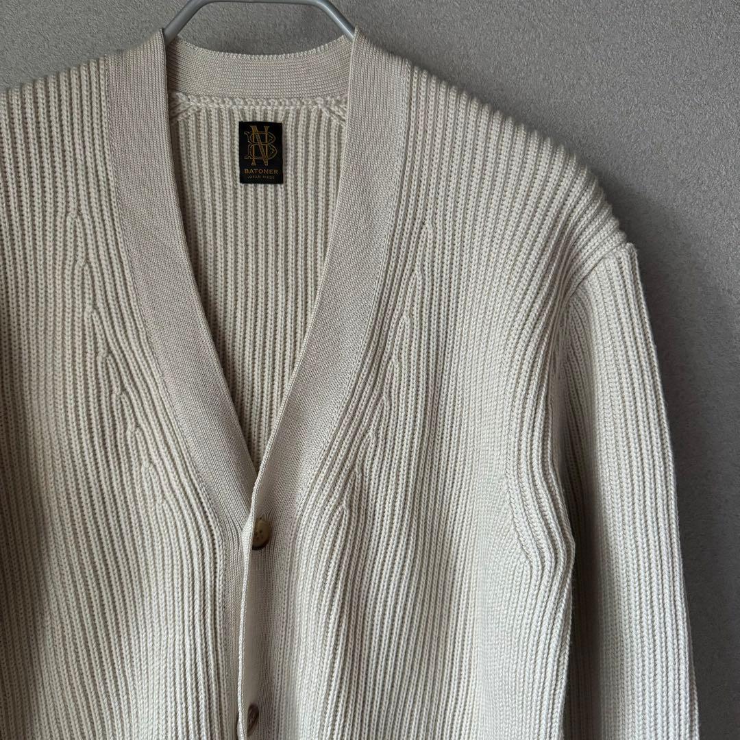 BATONER バトナー リブニットVネックカーディガン