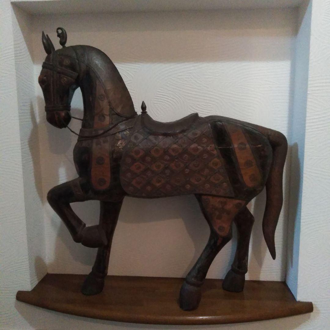 木製　馬の置物　アンティークインテリア