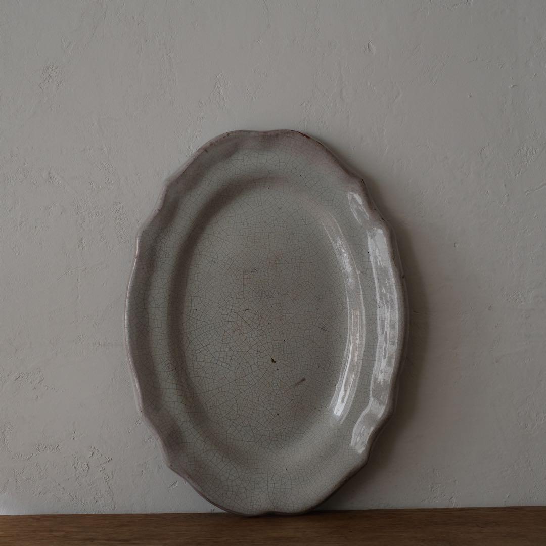 キュノワール　花リムオーバルプレート　フランスアンティーク