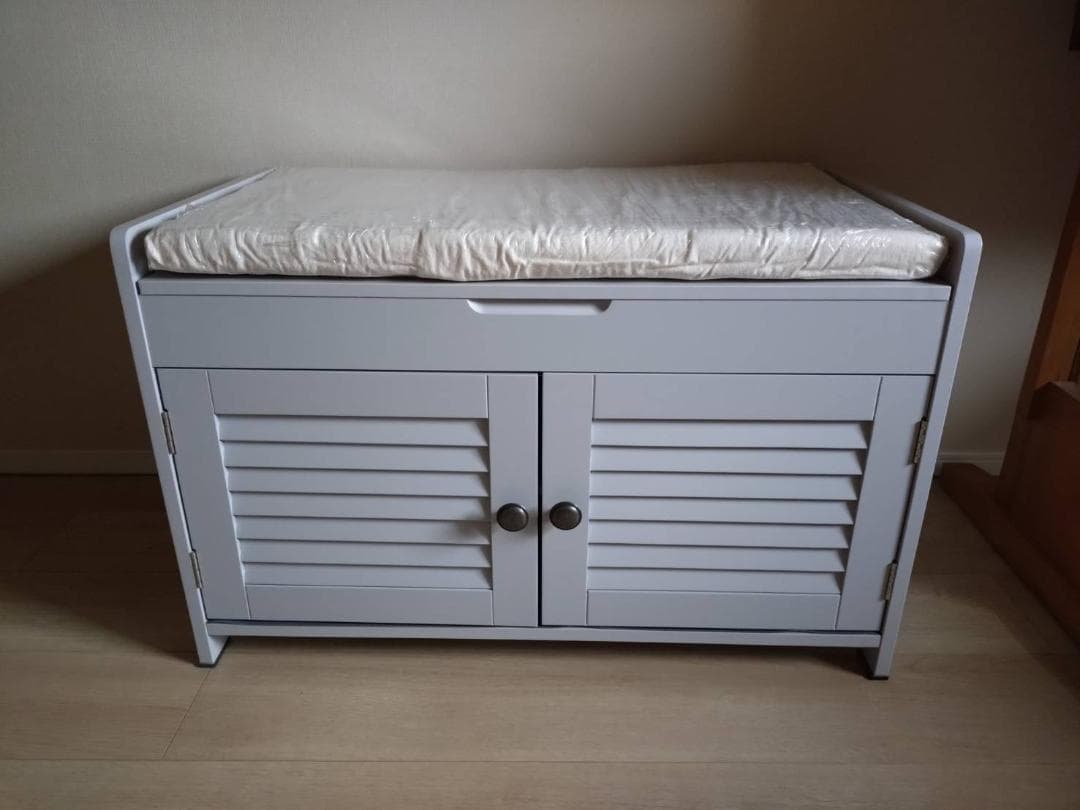 靴キャビネット　多機能木製収納ベンチ（未使用）