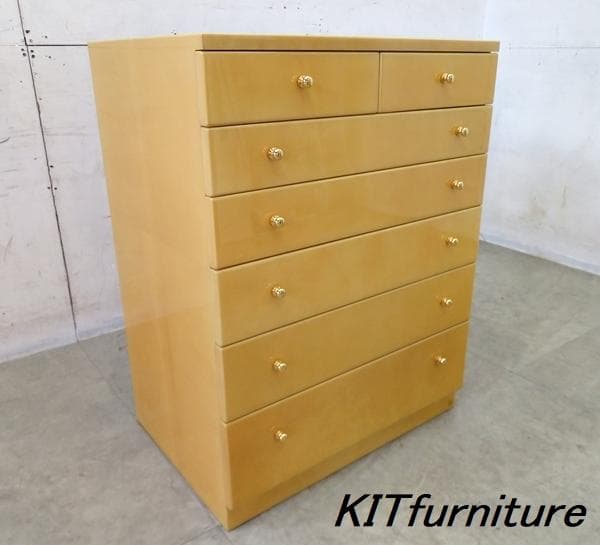 美品■皇室御用達■キットファニチャー■最高級■小山羊革■北谷家具■6段チェスト