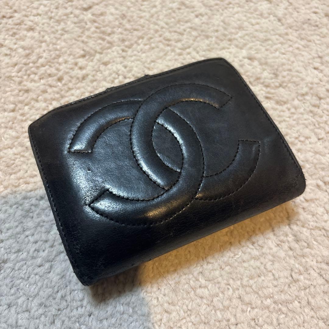 CHANEL ラムスキン 人気のガマ口 財布
