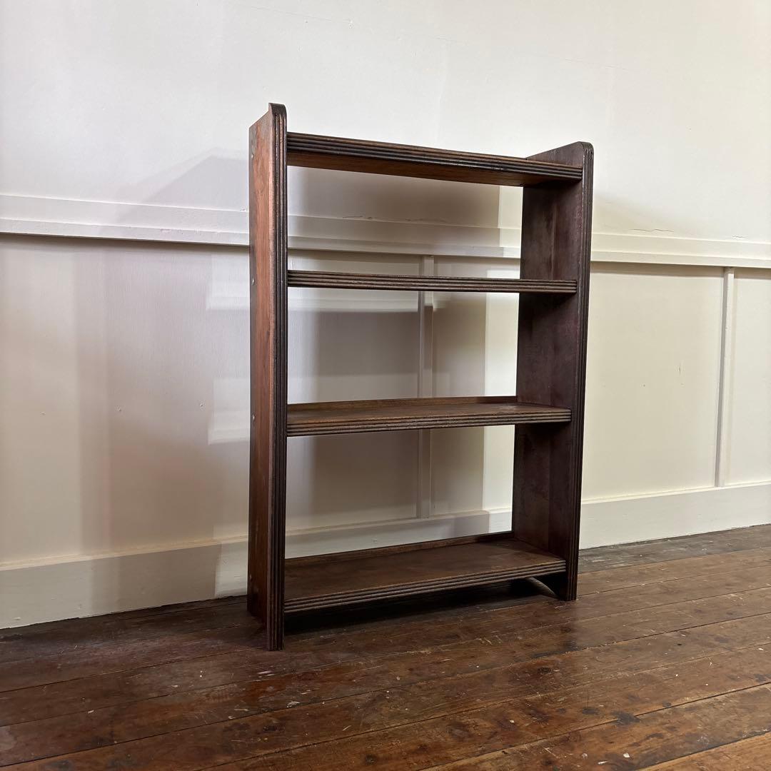 古い組み立て式の本棚　飾り棚　ディスプレイ棚　焦茶　ダークブラウン　木製