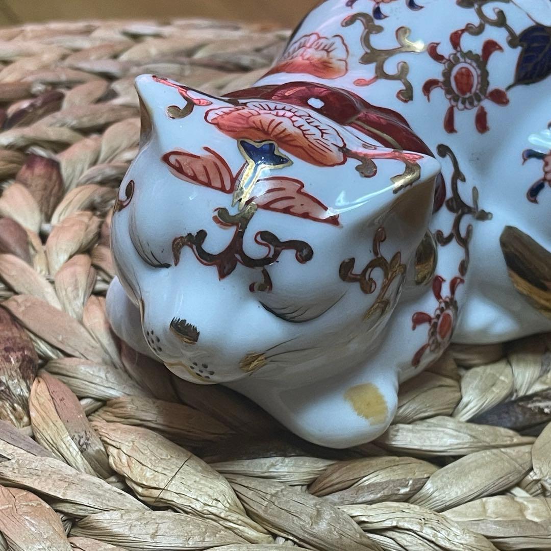 アンティーク　伊万里焼　眠り猫