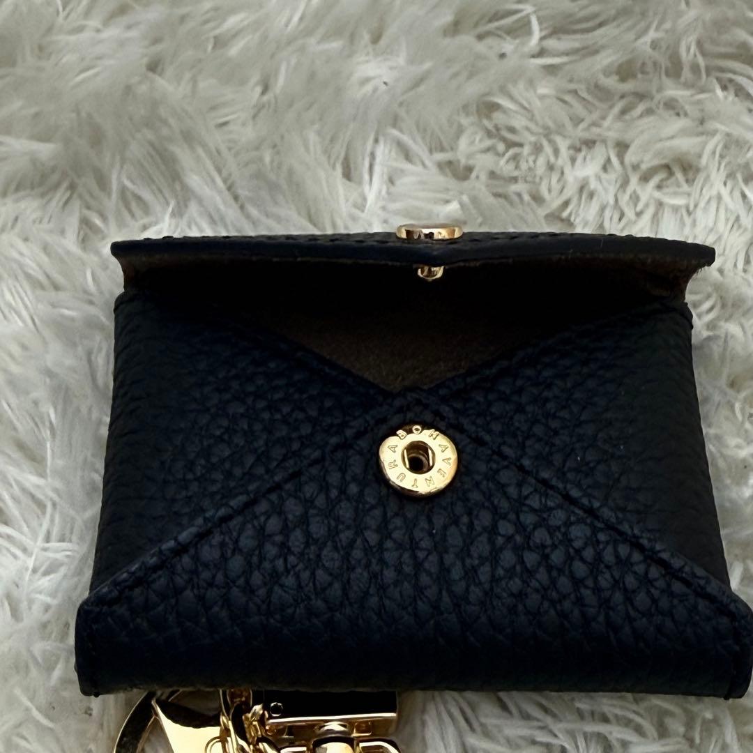 美品✨ボナベンチュラ バッグチャーム レザーブラック 黒 スター キーリング