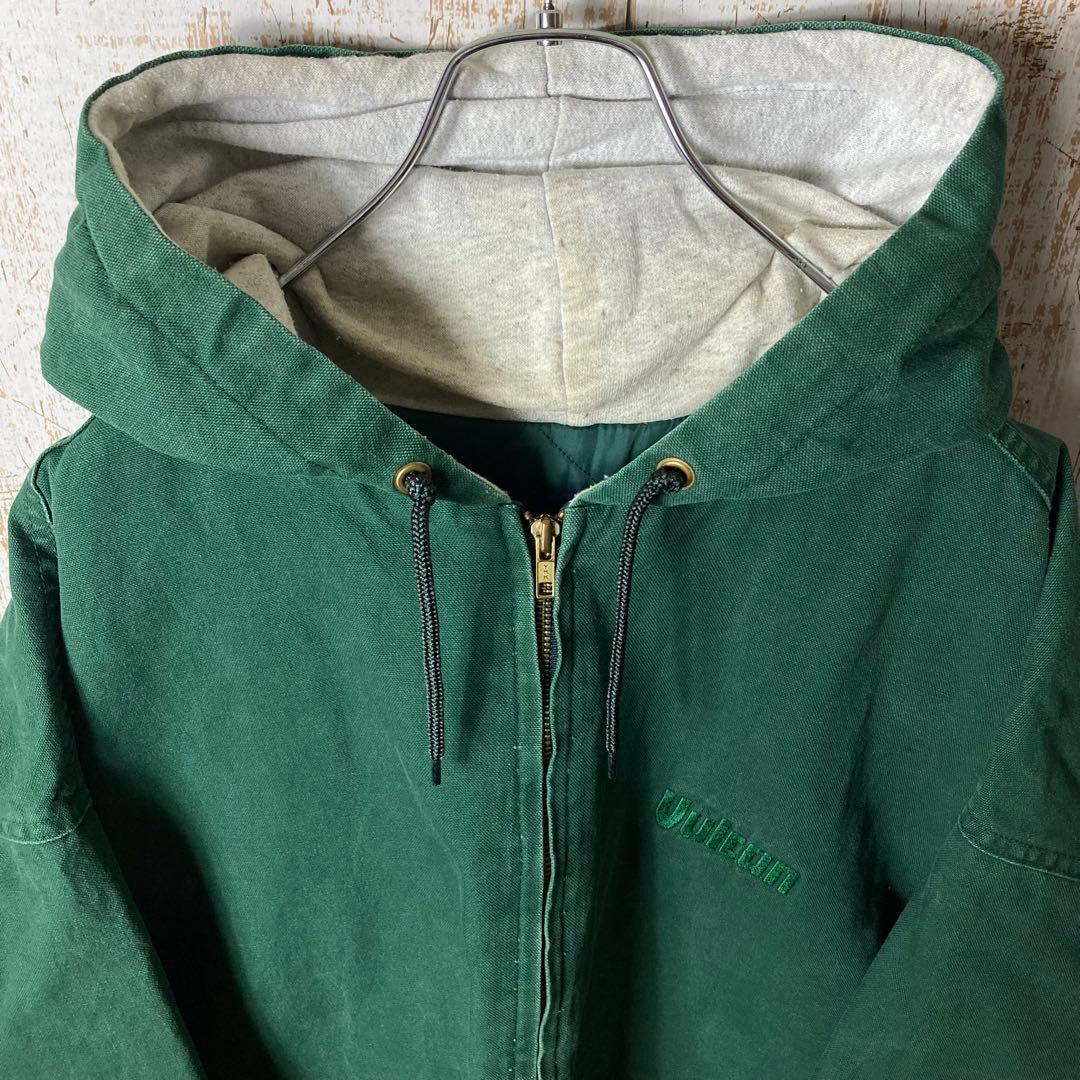 70s80s USA製アクティブ ダックジャケット 企業 グリーン アメリカ古着