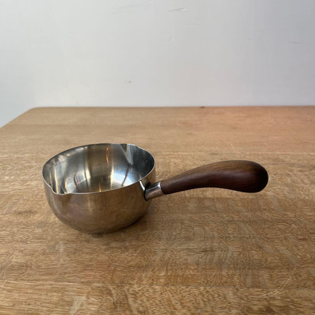 北欧ヴィンテージ　片手ステンレスパン　11cm