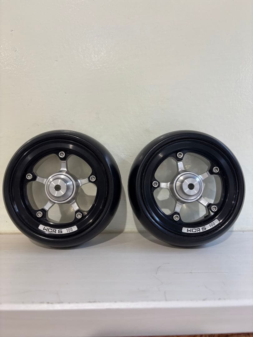 【中古】車椅子 キャスターホイールSET・WCR5・100mm(ゴム:新品)