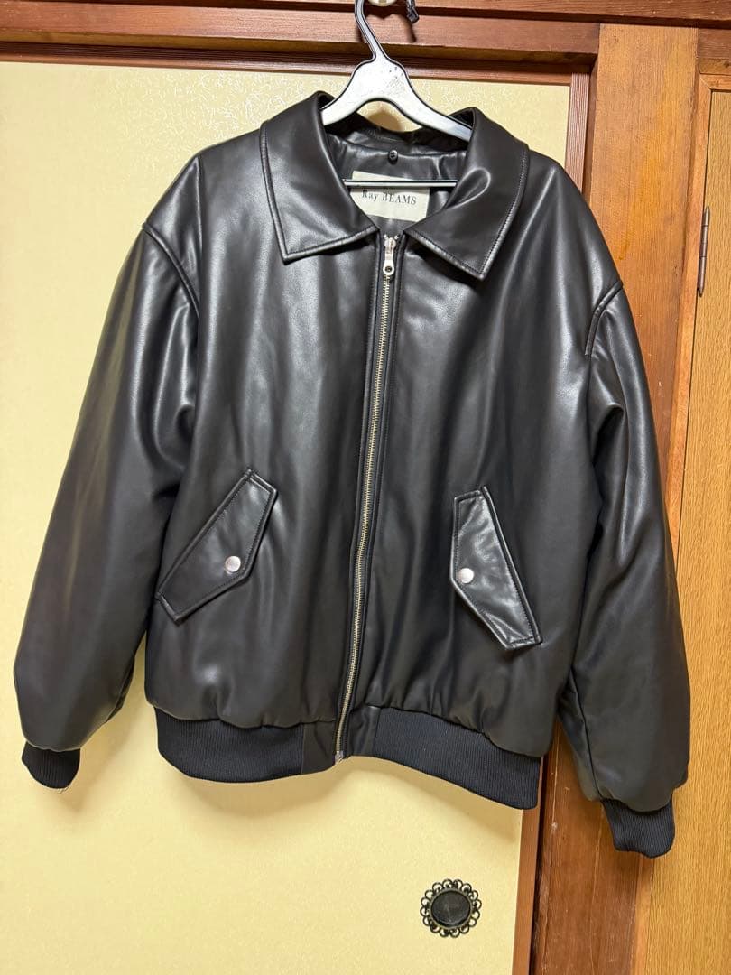 Ray BEAMS フェイクレザー ナカワタボマー ブルゾン