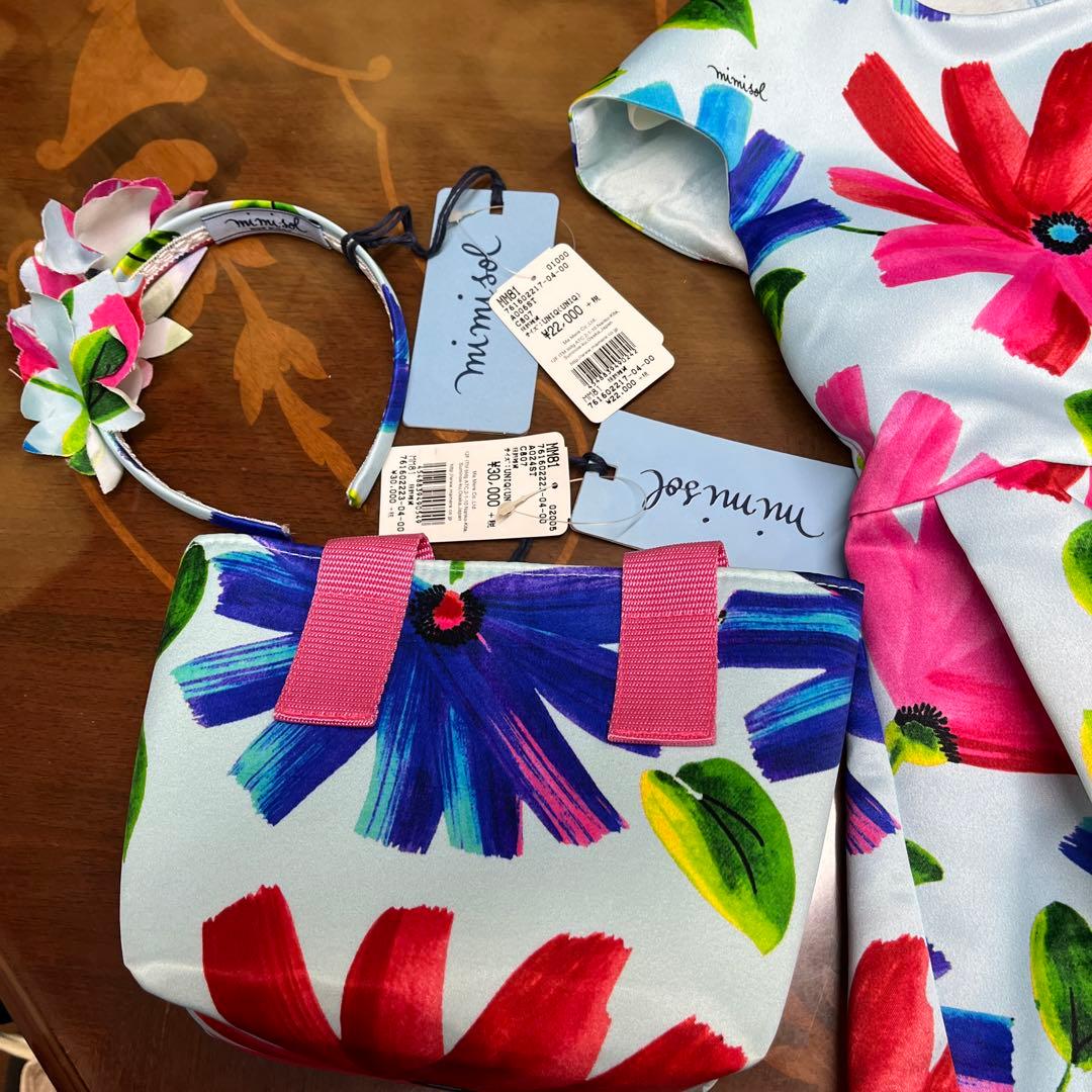 mimisol フラワープリント ワンピース セット