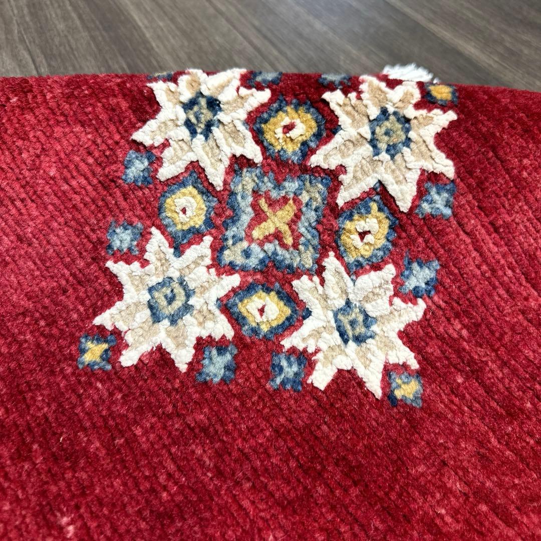 64x64cmトライバルラグギャッベ絨毯　とてもファインウール　アフガン絨毯