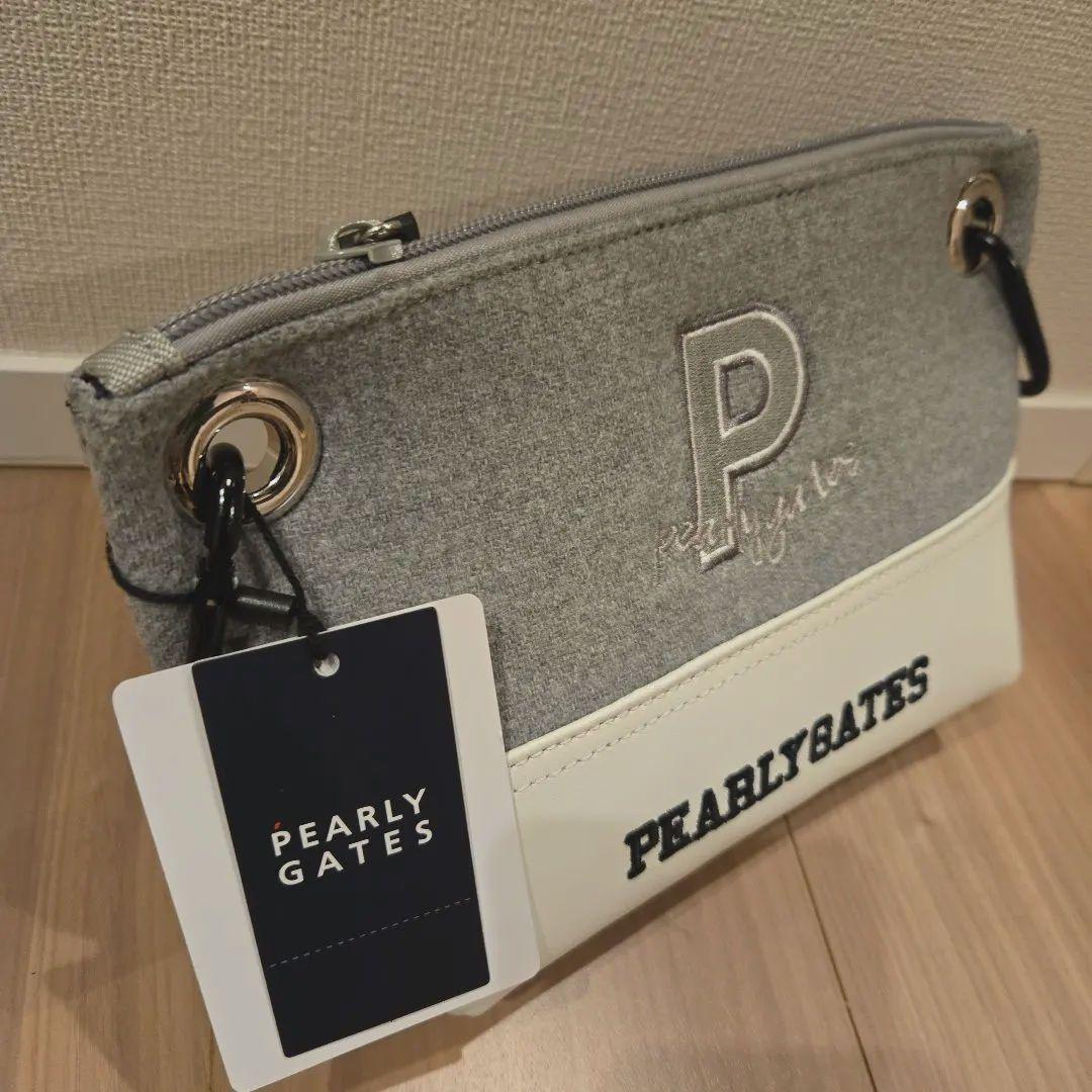 【セール】PEARLY GATES クラッチバッグ グレー/ホワイト