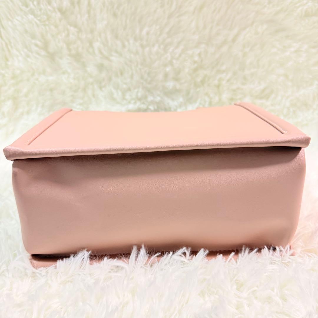 未使用品に近い❣️Darich ロゴショルダーレザーミニトートバッグ ピンク