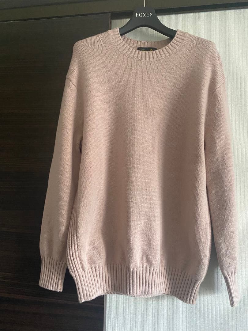 美品　ドゥロワー Drawer 7Gカシミヤニット ピンク クルーネック 23年