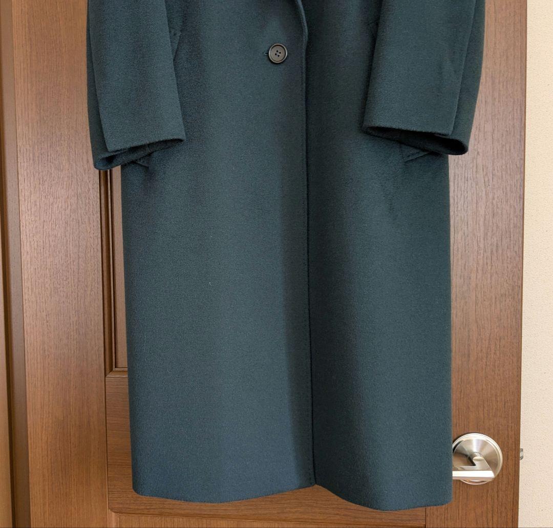 23区S 美品 ウールカシミヤビーバーチェスターコート 32 ダークグリーン