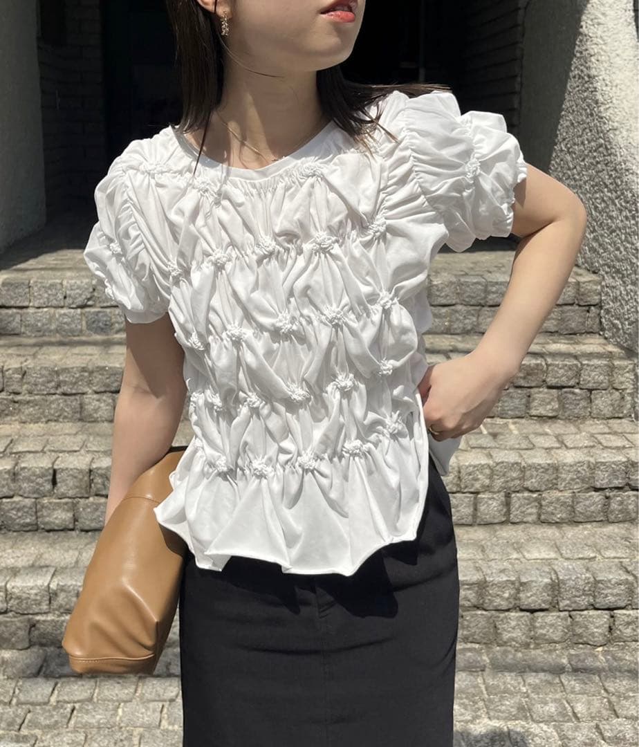 【CAPRICIEUX LE’MAGE】シャーリングホイップTシャツ